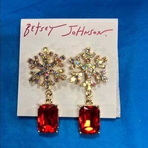 Betsey Johnson snowflake earrings